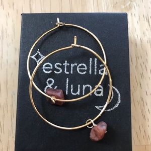 Beautiful Estrella and Luna Raw Star Ruby Earrings